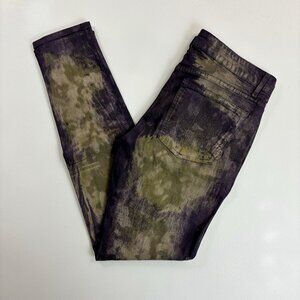 RICH & SKINNY Acid Wash Tie-Dye Skinny Jeans SZ 30 Grunge Punk Purple Green